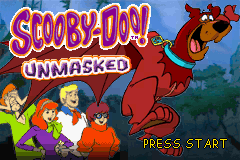 Scooby Doo Unmasked title screen for GameBoy Advance